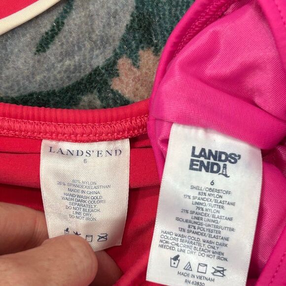 Lands’ End Bikini Swimsuit Skirt Skort Bottoms Pink Stripe Bathing Suit 6 4 Swim - Picture 5 of 13